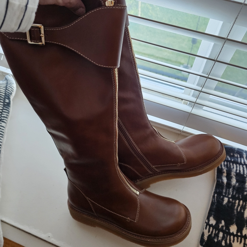 Brown Leather Knee-High Boots - Picture 7 of 7